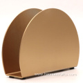 Golden minimalist semi-circular tissue storage rack